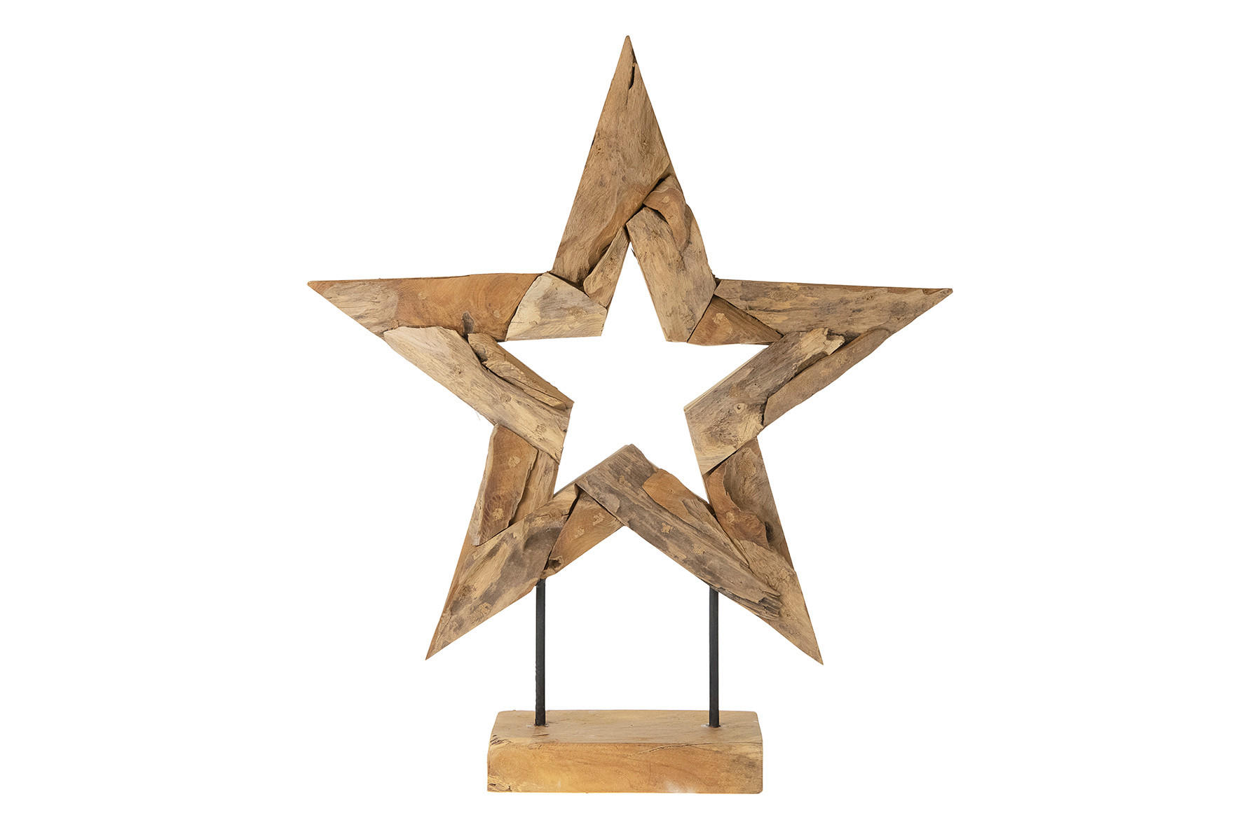 DEKOSTERN - Naturfarben, Trend, Holz (58/13/68cm) - X-Mas