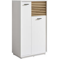 MIDISCHRANK 60/106/35 cm  - Eichefarben/Schwarz, KONVENTIONELL, Holzwerkstoff/Kunststoff (60/106/35cm) - home24