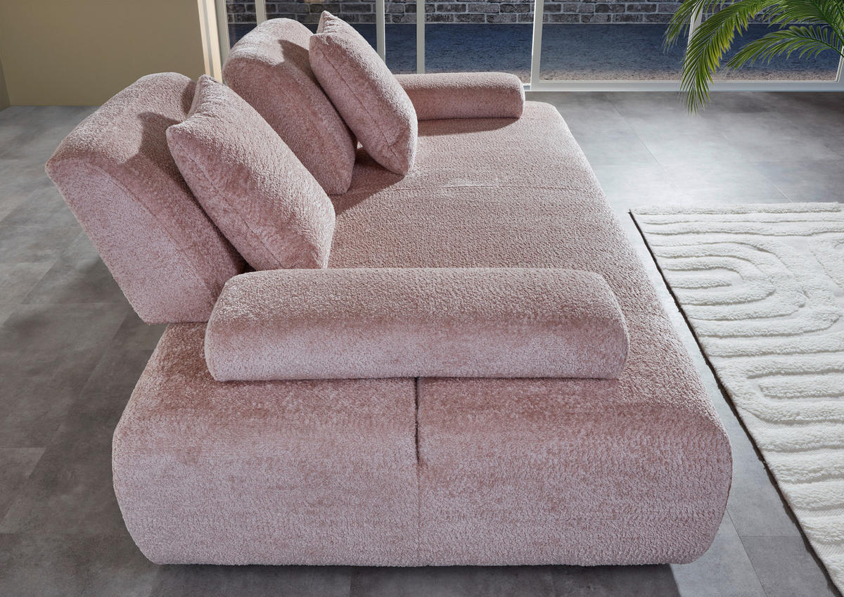 SCHLAFSOFA in Chenille Rosa  - Schwarz/Rosa, KONVENTIONELL, Kunststoff/Textil (235-255/80/116-138cm) - Carryhome