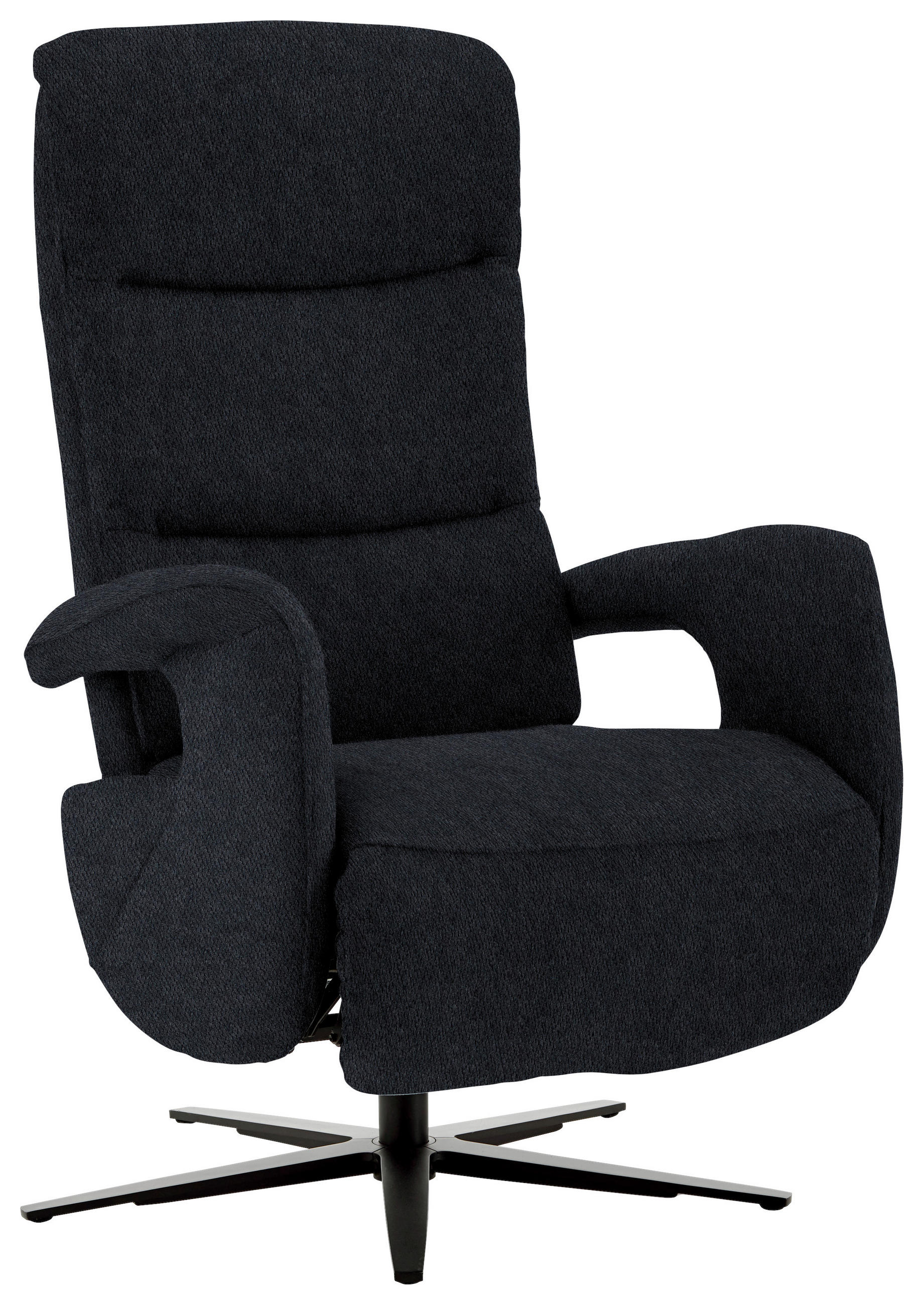 RELAXSESSEL in Textil Schwarz  - Schwarz, Design, Textil/Metall (71/112/83cm) - Beldomo Style