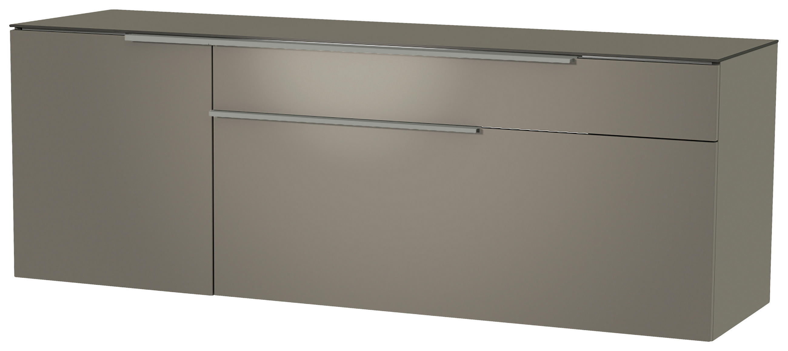 Thumbnail - Moderano Lowboard, Grau, Alu, Metall, 3 Fächer, 1 Schublade(n) Schubladen, 160x65x45 cm, Beimöbel erhältlich, hängend, A...