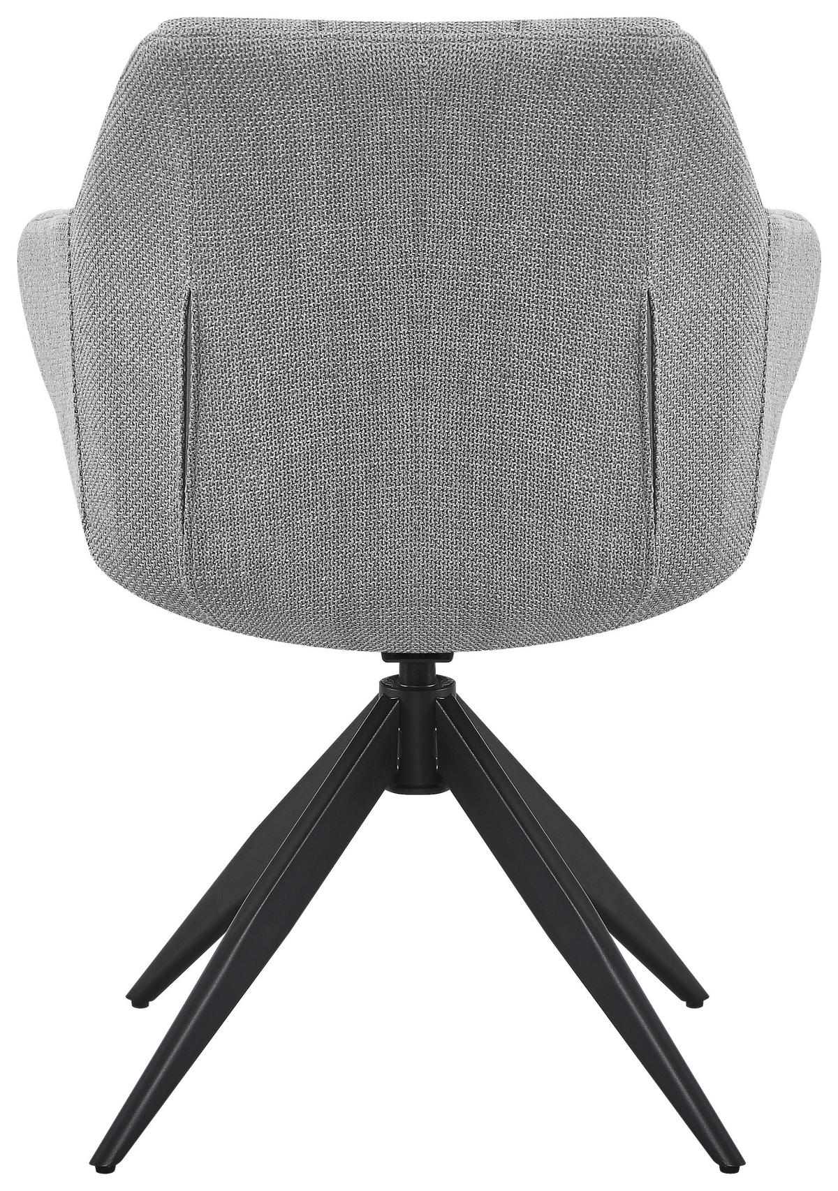ARMLEHNSTUHL  Sitzfläche 360° drehbar, automatische Rückholfunktion Webstoff  Schwarz, Hellgrau  - Hellgrau/Schwarz, Design, Textil/Metall (62/83/61cm) - Novel