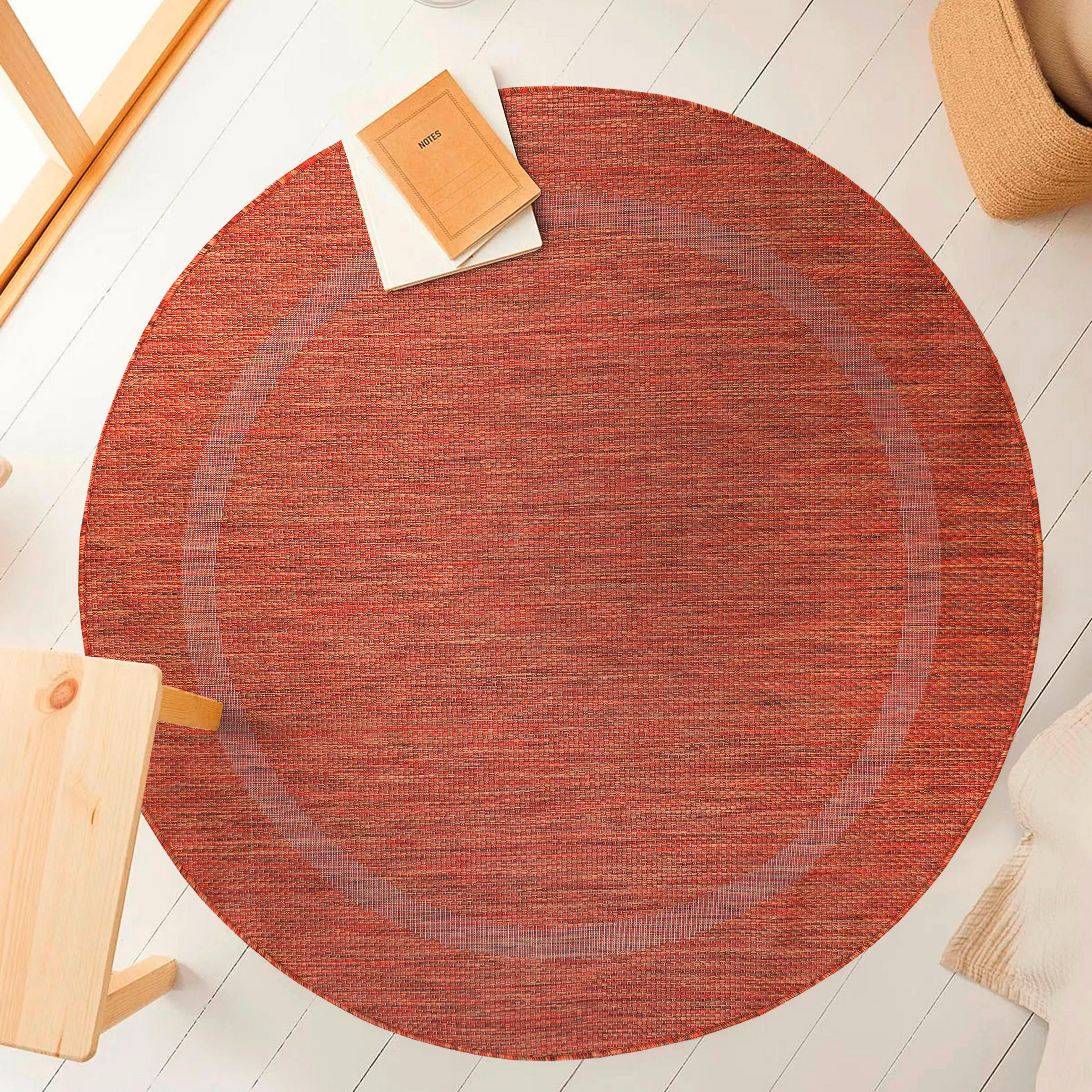 FLATVÄVD MATTA 120/120 cm Relax  - kopparfärgad, Basics, textil (120/120cm) - Novel