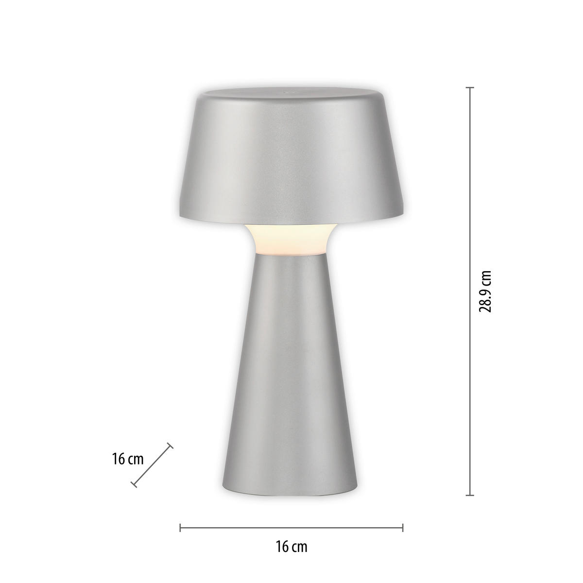 NAMIZNA SVETILKA ZA POLNJENJE     16/16/28,9 cm          - srebrne barve, Trend, umetna masa (16/16/28,9cm)