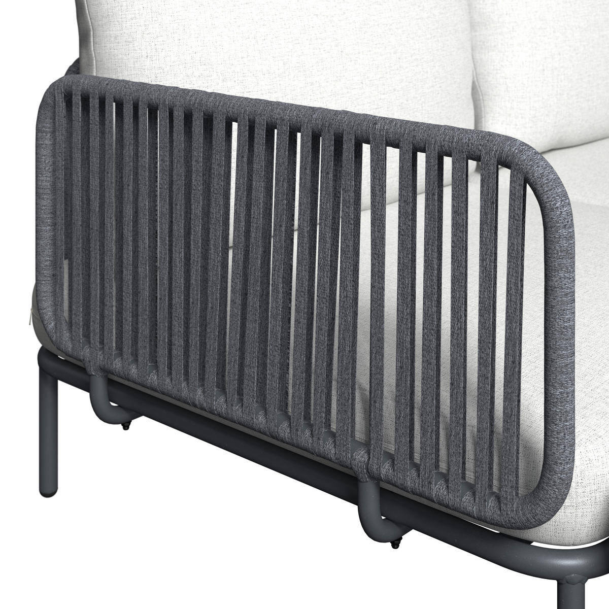 LOUNGEGARNITUR 173,5/186 cm Stahl  - Anthrazit/Grau, Basics, Textil/Metall (173,5/186cm) - Ambia Garden