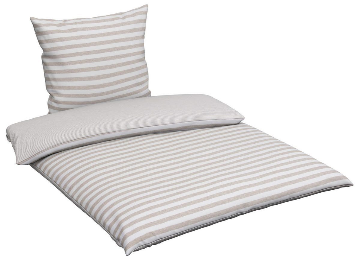 OBOUSTRANNÉ POVLEČENÍ, žerzej, šedohnědá, 135/200 cm - šedohnědá, Konvenční, textil (135/200cm) - Bio:Vio