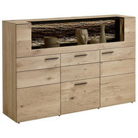 HIGHBOARD Lavia Eichefarben  173/116/44 cm  - Eichefarben/Anthrazit, Natur, Glas/Holz (173/116/44cm) - Valnatura