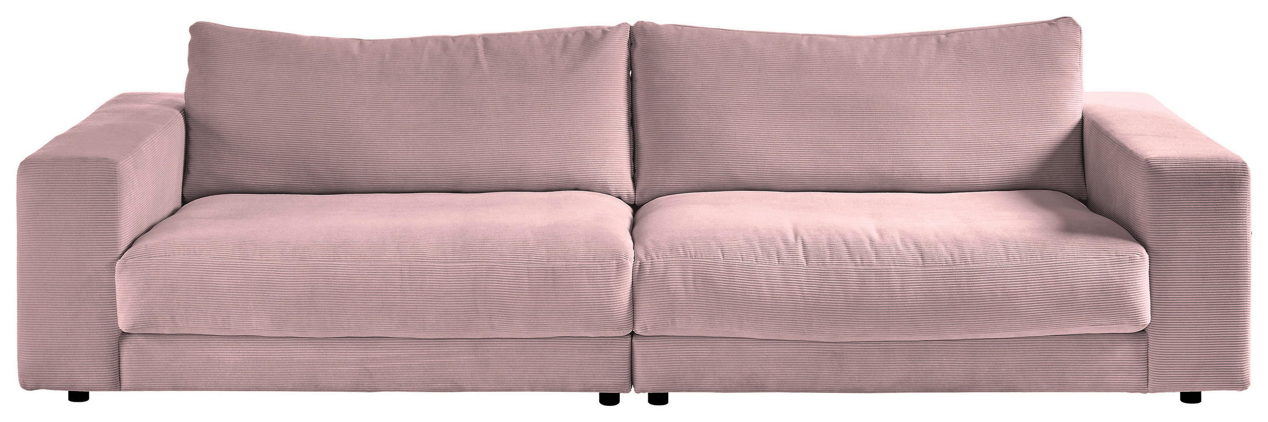 3-SITZER-SOFA in Feincord Altrosa  - Schwarz/Altrosa, Design, Kunststoff/Textil (290/86/127cm) - Lomoco