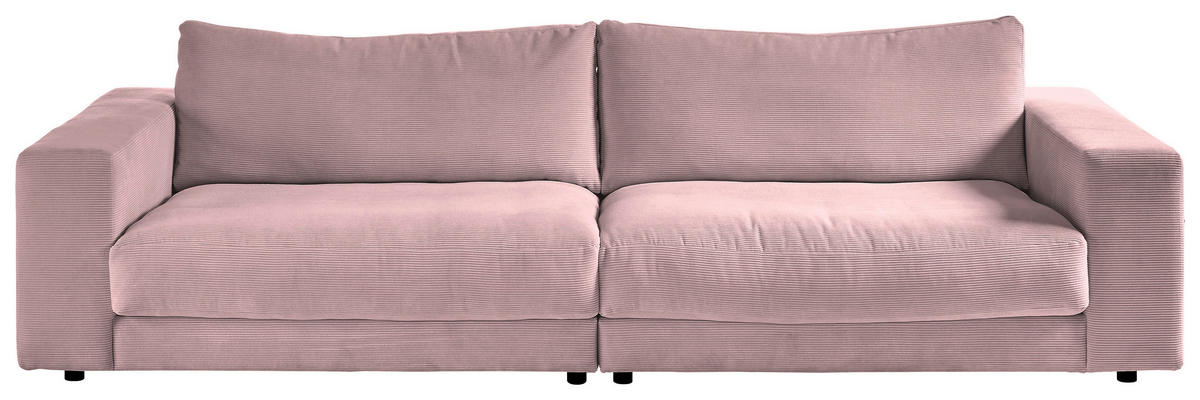 3-SITZER-SOFA in Feincord Altrosa  - Schwarz/Altrosa, Design, Kunststoff/Textil (290/86/127cm) - Lomoco