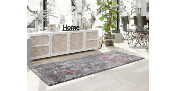 LÄUFER 80/200 cm Timeline Quantum Grau, Hellrot  - Hellrot/Grau, Design, Textil (80/200cm) - Novel