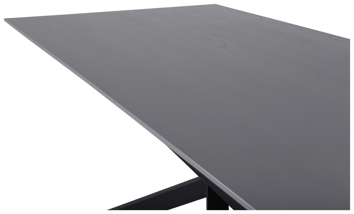 ESSTISCH furniert rechteckig Schwarz  - Schwarz, Design, Holzwerkstoff/Metall (180/90/76cm) - Livetastic