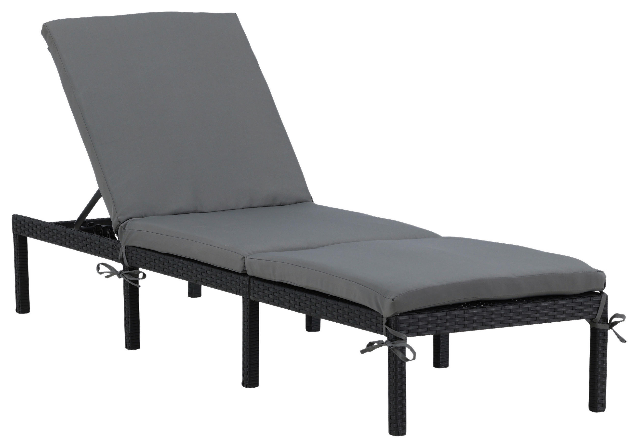 Gardenson Sonnenliege Schwarz 59x84x198 cm