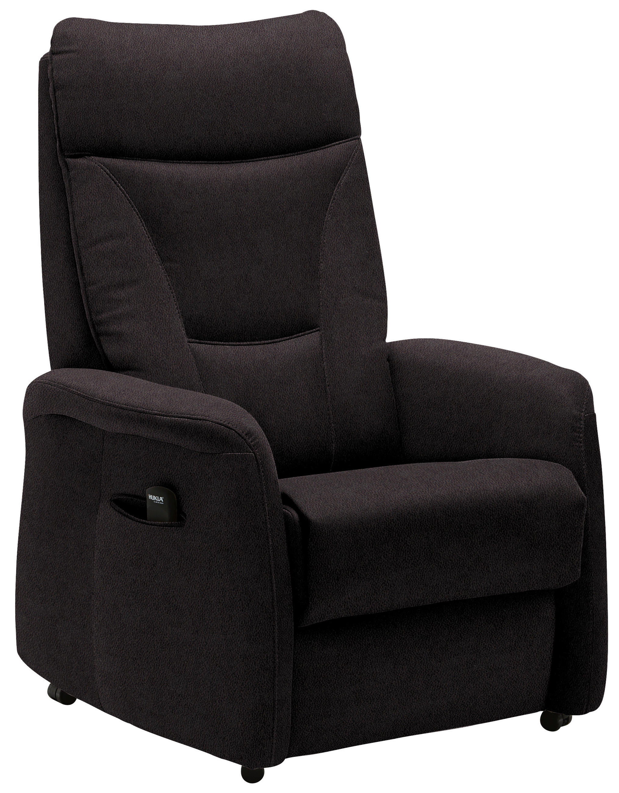 FERNSEHSESSEL  mit Relaxfunktion, Aufstehhilfe Mikrofaser Dunkelbraun  - Dunkelbraun/Schwarz, KONVENTIONELL, Textil (78/108/90cm) - Hukla