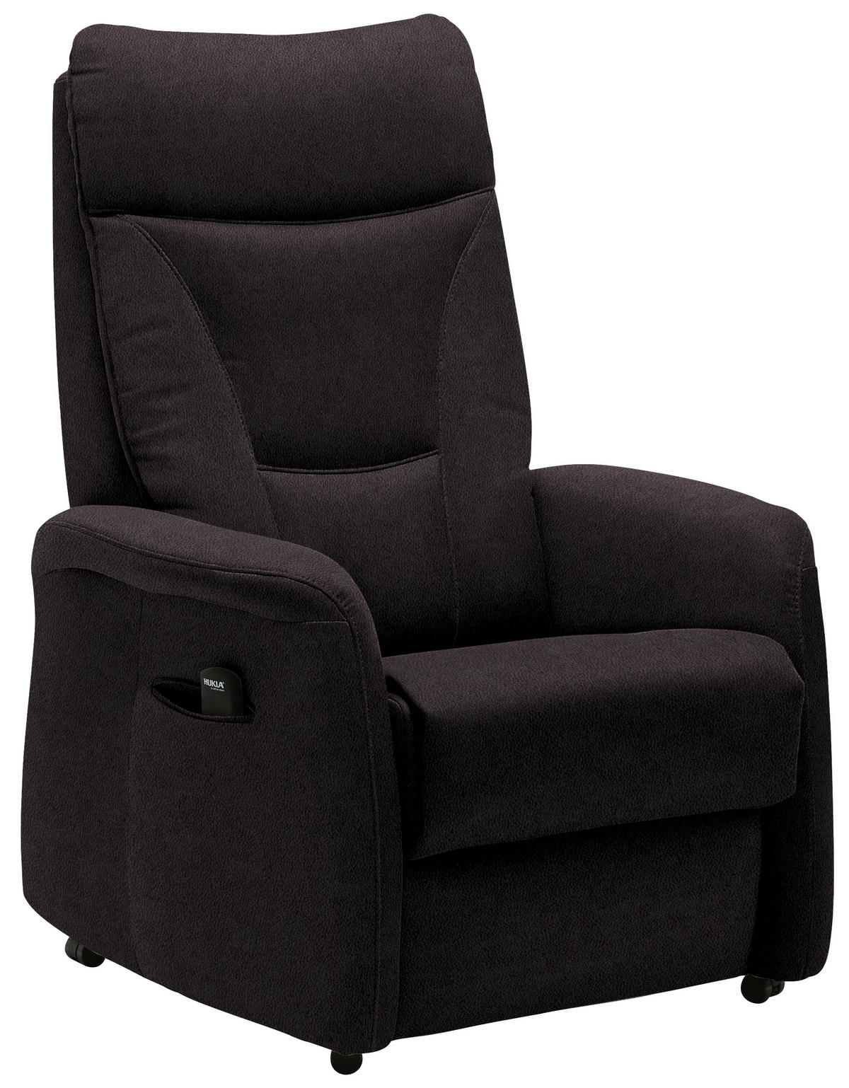 FERNSEHSESSEL  mit Relaxfunktion, Aufstehhilfe Mikrofaser Dunkelbraun  - Dunkelbraun/Schwarz, KONVENTIONELL, Textil (78/108/90cm) - Hukla