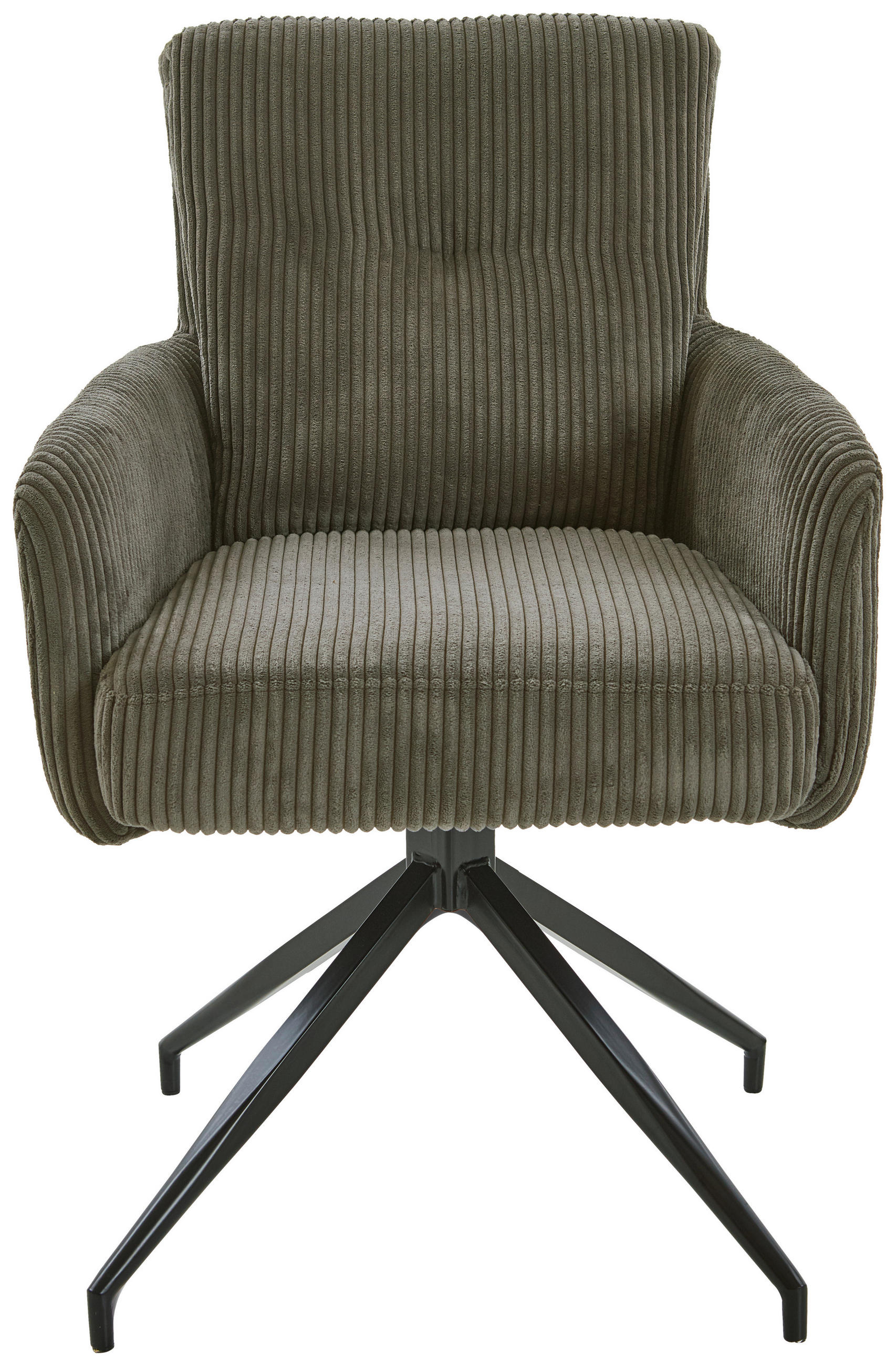 ARMLEHNSTUHL  in Eisen Cord  - Waldgrün/Schwarz, Design, Textil/Metall (60/90/68cm) - Valdera