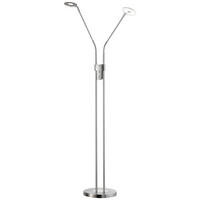 LED-STEHLEUCHTE - Chromfarben/Nickelfarben, Basics, Glas/Metall (25/150cm) - Fischer & Honsel