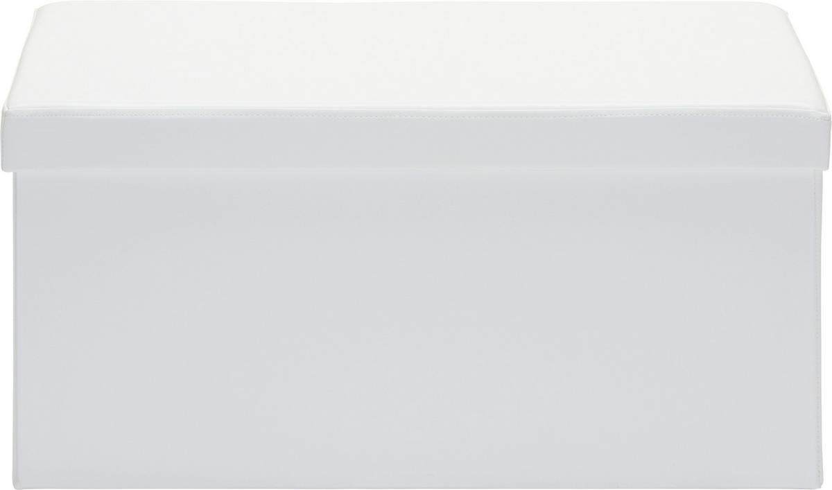 TABURET, SPAȚIU DE DEPOZITARE in  - alb, Design, textil/material pe bază de lemn (76/38/38cm) - Carryhome