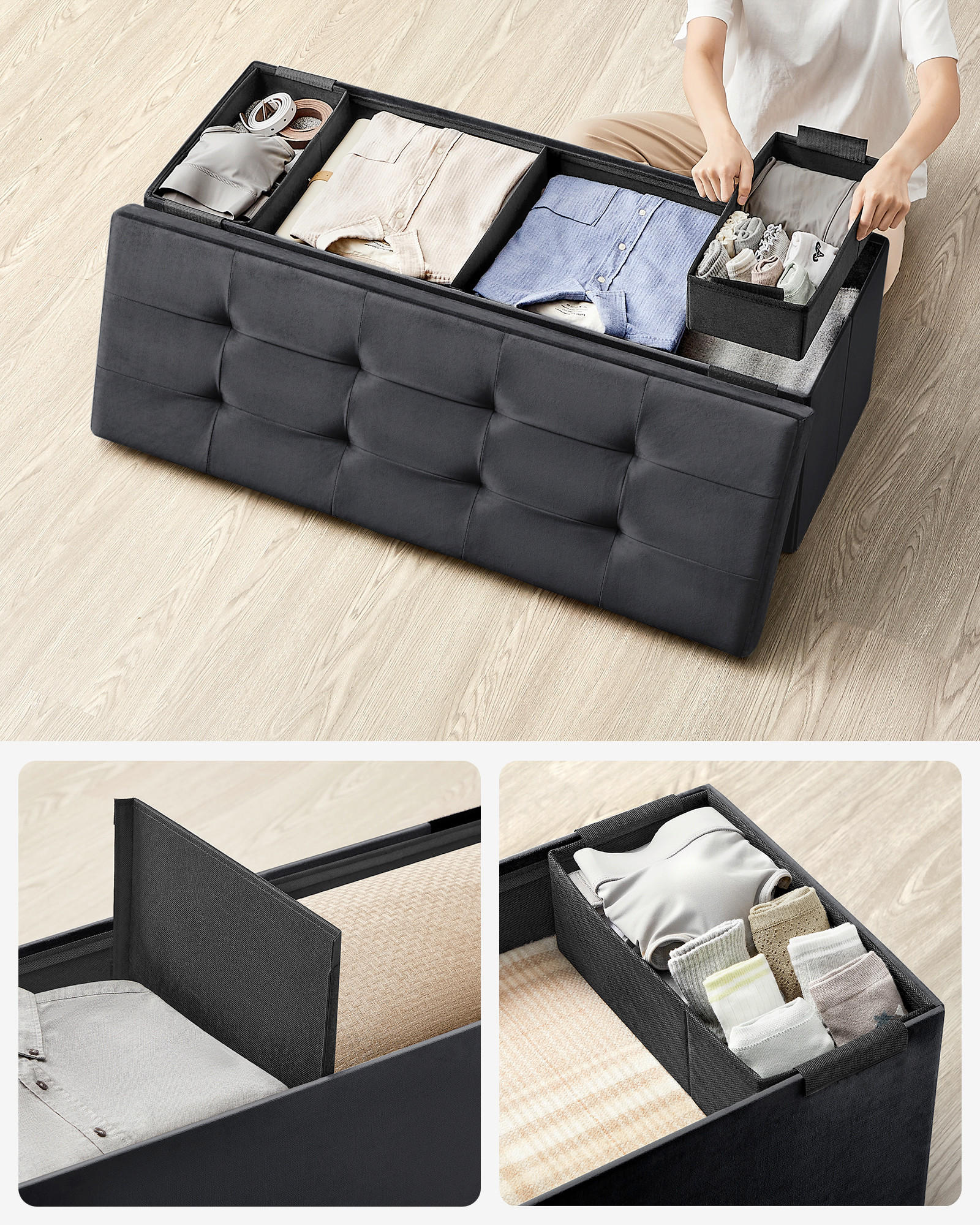 SITZBOX  - Schwarz, Basics, Textil (110/38/38cm)