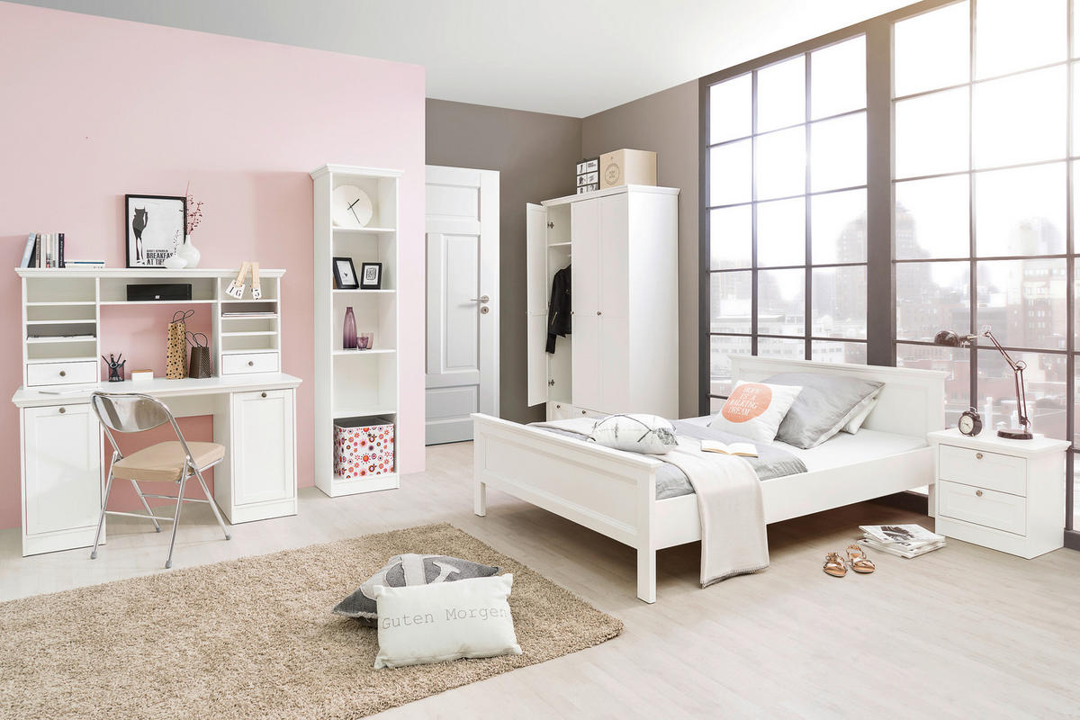 DREHTÜRENSCHRANK in Weiss  - Weiss/Eichefarben, Lifestyle, Holzwerkstoff/Metall (120/200/51cm) - MID.YOU