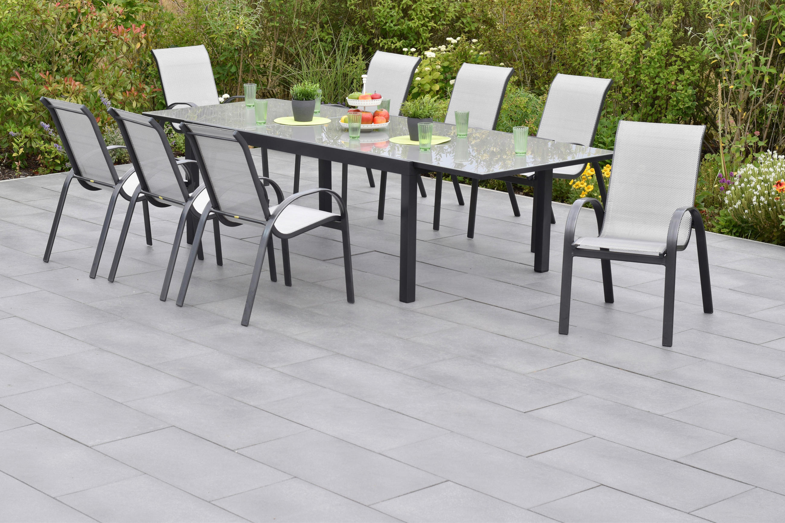 GARTENSET Aluminium  - Graphitfarben/Braun, MODERN, Textil/Metall - Gardenson