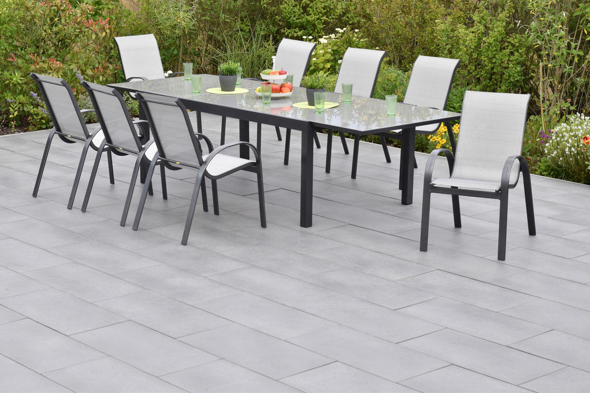 GARTENSET Aluminium  - Graphitfarben/Braun, MODERN, Textil/Metall - Gardenson