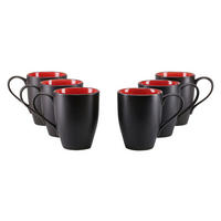 SADA HRNKŮ NA KÁVU kamenina keramika  - černá/tmavě žlutá, Trend, keramika (300ml) - Creatable