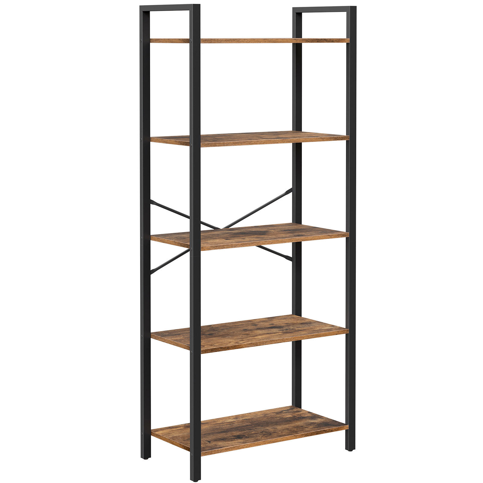 BÜCHERWAND  66/153/30 cm Braun, Schwarz  - Schwarz/Braun, Basics, Holzwerkstoff/Metall (66/153/30cm) - Boxxx