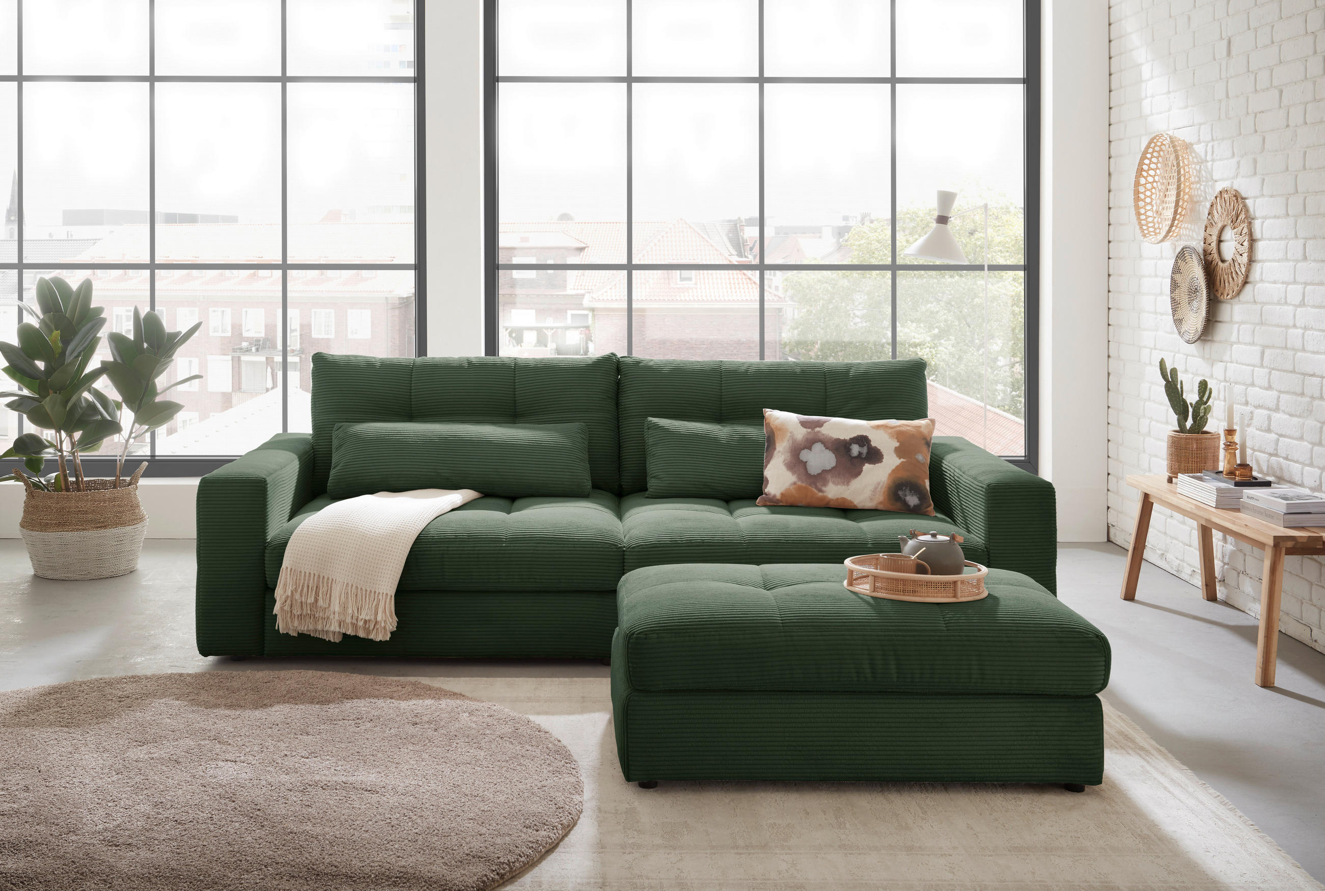 Livetastic Hocker Jasper Dunkelgrün 110x47x70 cm