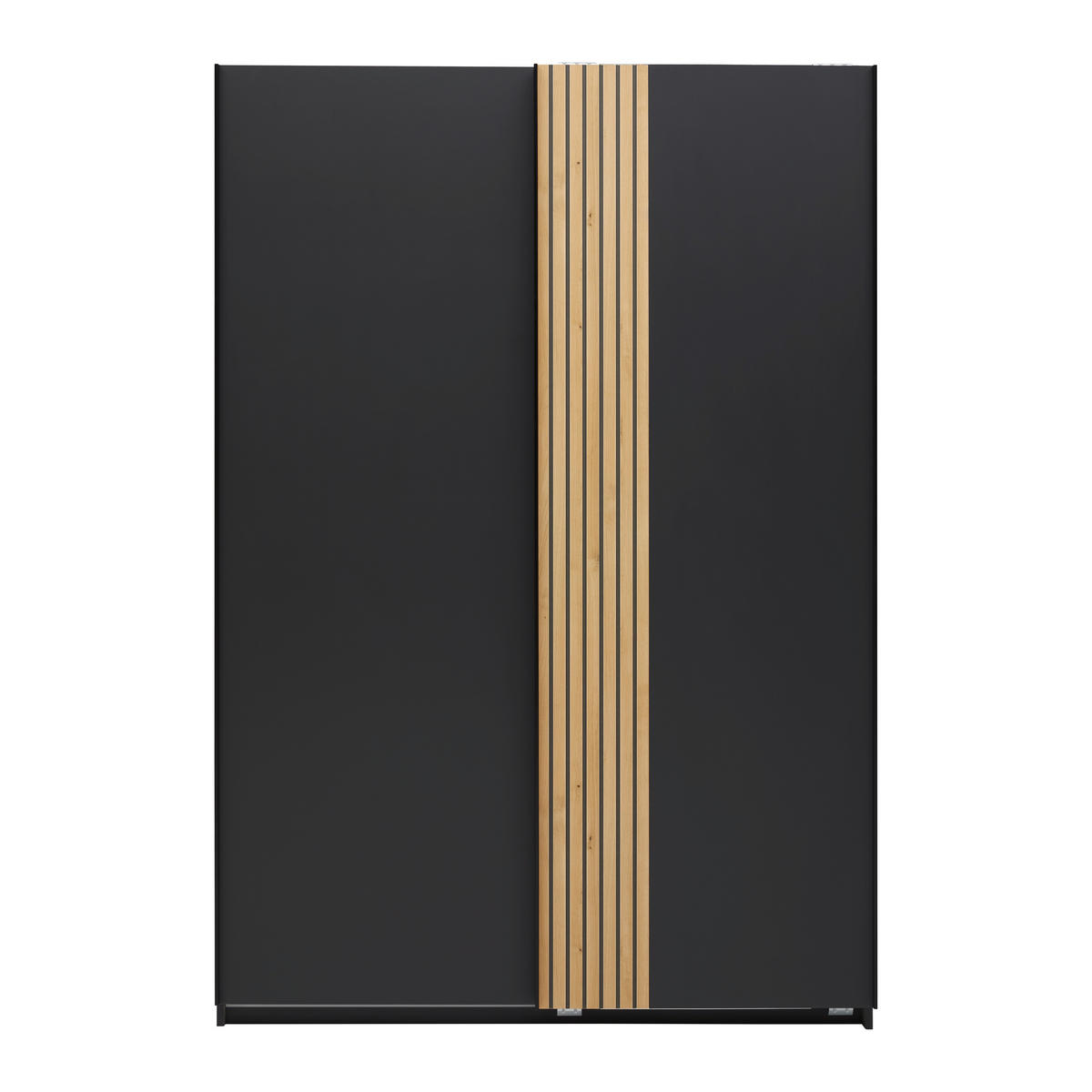 GARDEROB MED SKJUTDÖRRAR 135/198/65 cm 2-dörrar - grafitfärgad/svart, Klassisk, metall/trämaterial (135/198/65cm) - Carryhome