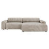 ECKSOFA Greige Cord  - Greige/Schwarz, Design, Kunststoff/Textil (292/178cm) - home24