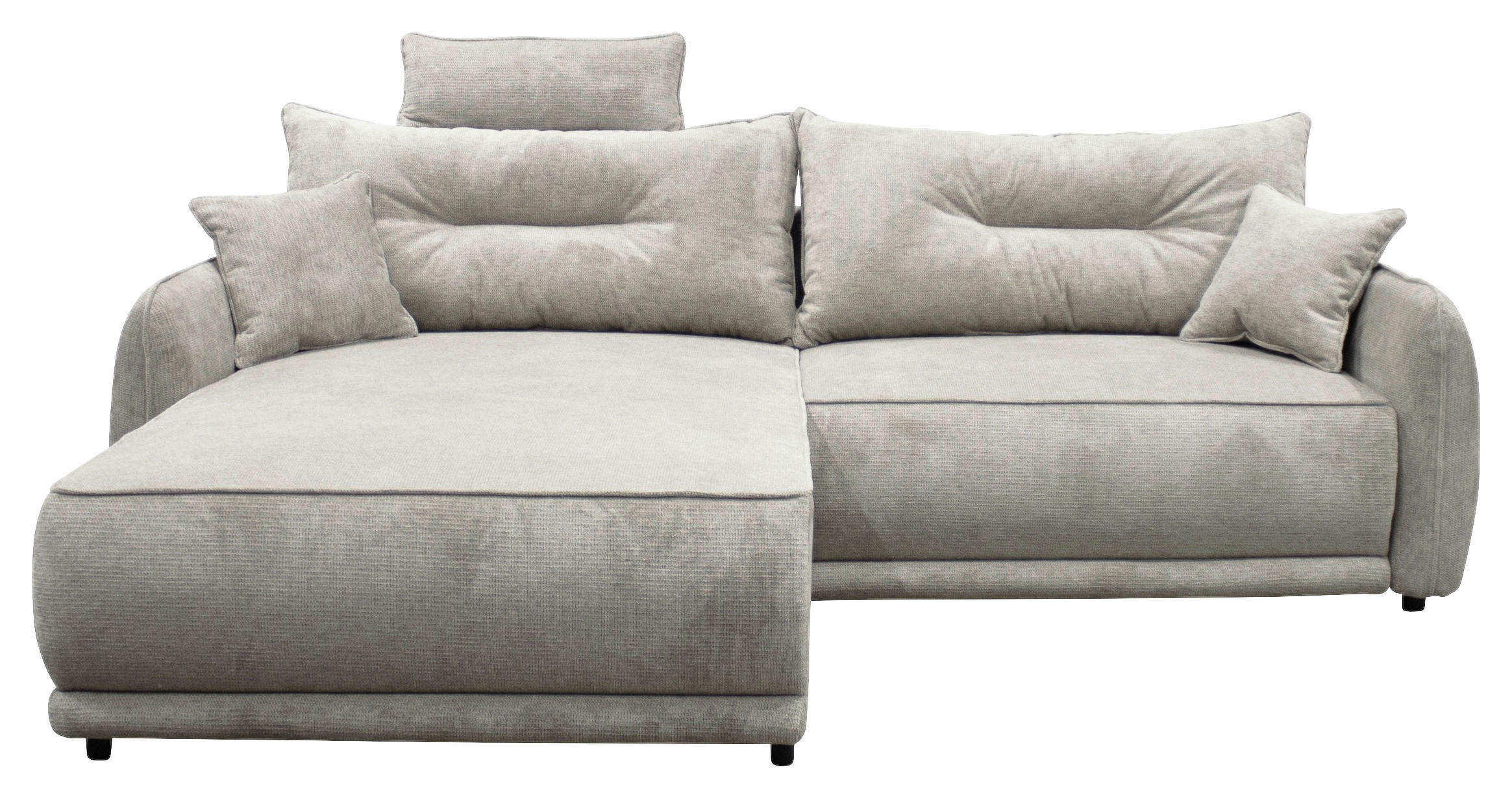 ECKSOFA FRESH Graubraun Struktur  - Graubraun/Beige, Design, Kunststoff/Textil (195/264cm) - MID.YOU