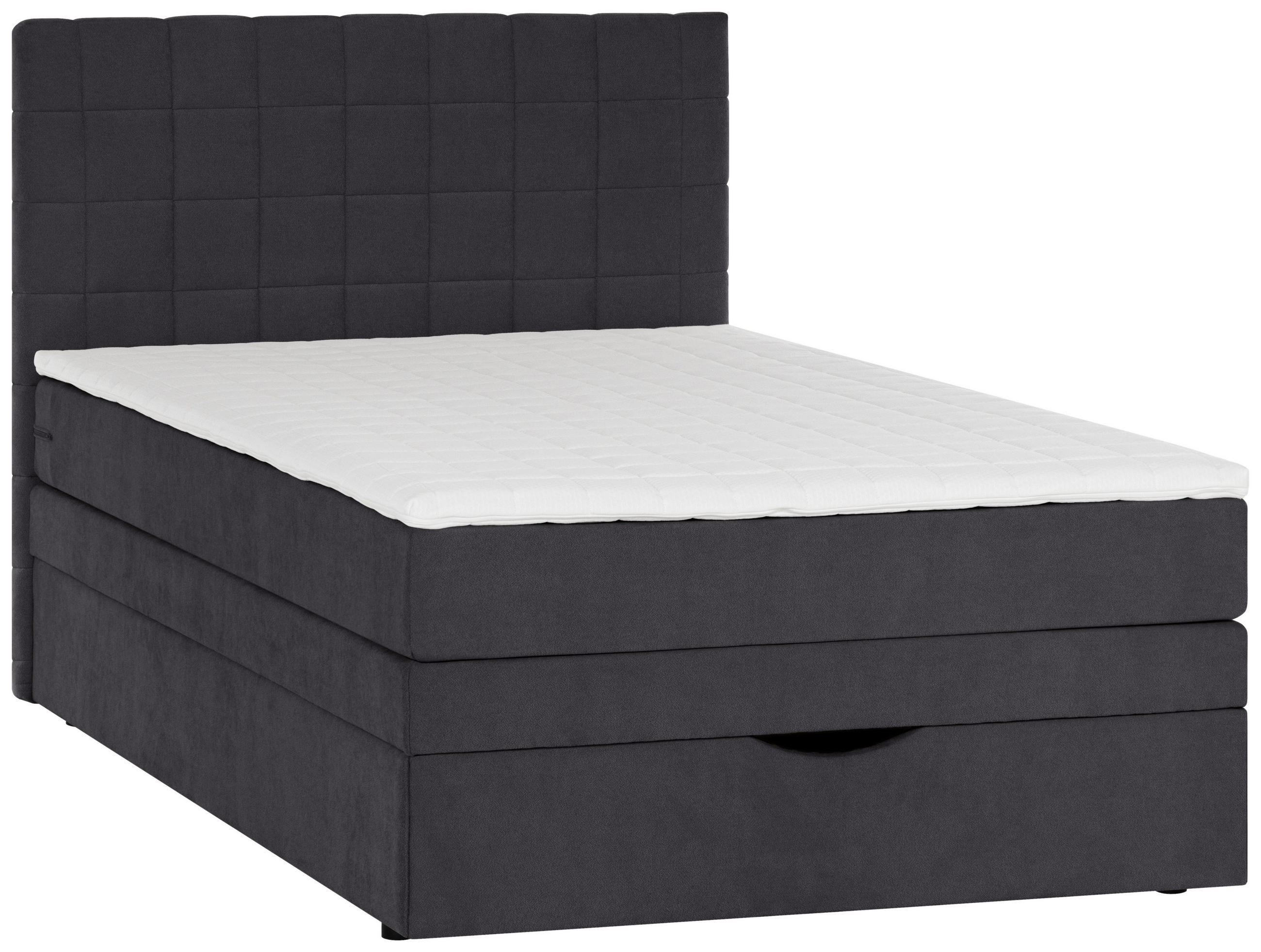 Pat Boxspring, 90/200 cm, antracit - antracit/negru, Design, plastic/textil (90/200cm) - Welnova