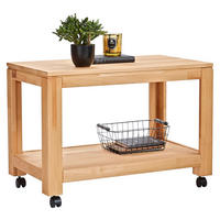 BEISTELLTISCH 80/45,5/55,5 cm Kernbuche massiv Buchefarben rechteckig  - Buchefarben, KONVENTIONELL, Holz/Kunststoff (80/45,5/55,5cm) - Linea Natura