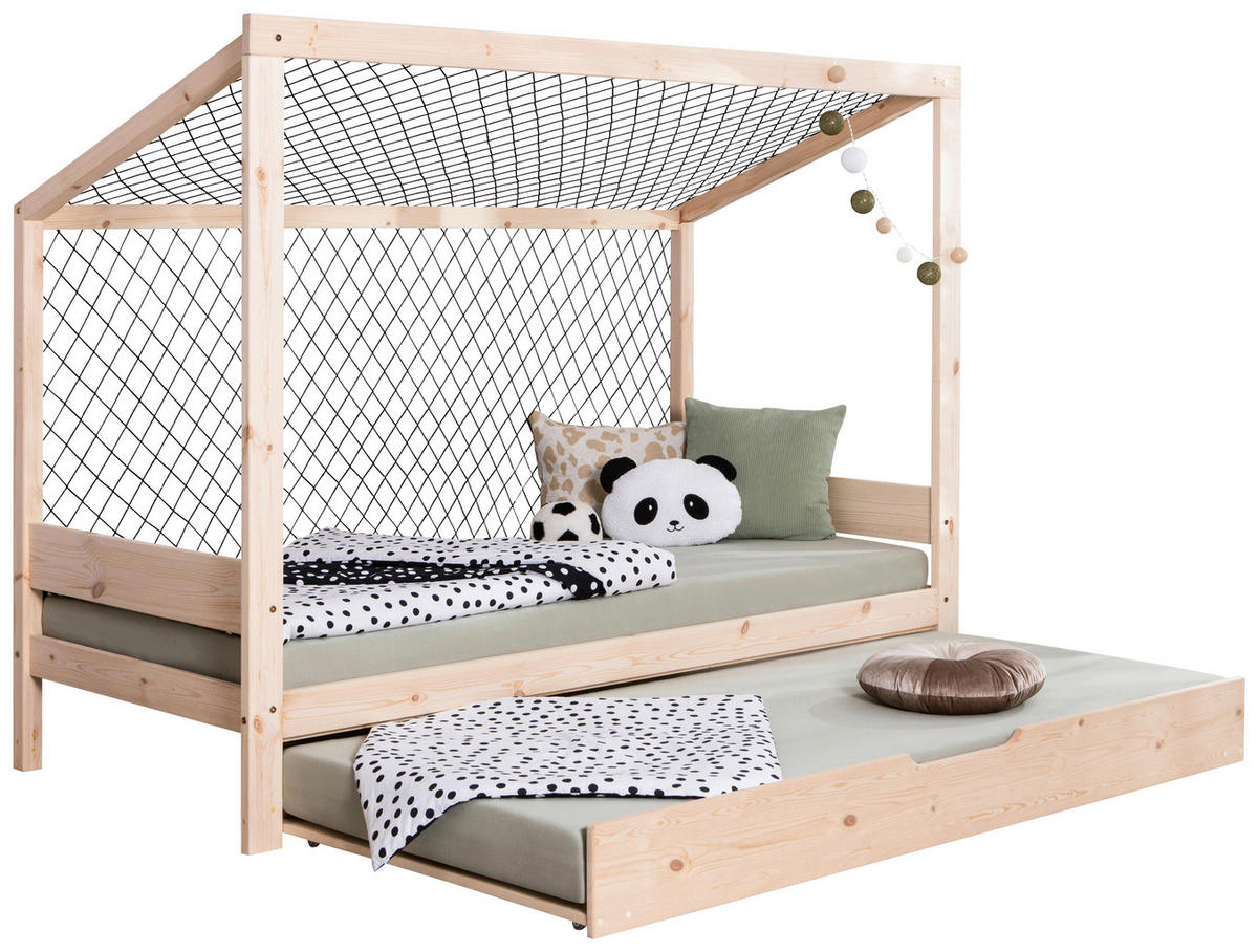 AUSZIEHBETT 90/200 cm  in Naturfarben  - Naturfarben, MODERN, Holz/Textil (90/200cm) - MID.YOU