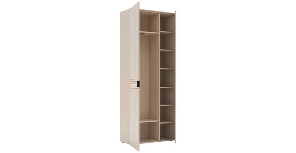 GARDEROBENSCHRANK in 78/202/38 cm - Kaschmir/Eichefarben, Design, Glas/Holzwerkstoff (78/202/38cm) - Xora