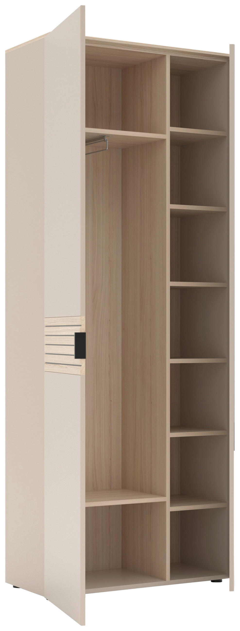 GARDEROBNA OMARA barve hrasta, kašmir - črna/kašmir, Design, kovina/umetna masa (78/202/38cm) - Xora