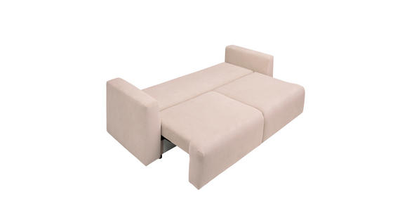 SCHLAFSOFA mit Stoffauswahl, Schlafen auf Sitzhöhe, Rücken echt Cord Beige - Beige/Schwarz, Design, Kunststoff/Textil (250/92/105cm) - Carryhome