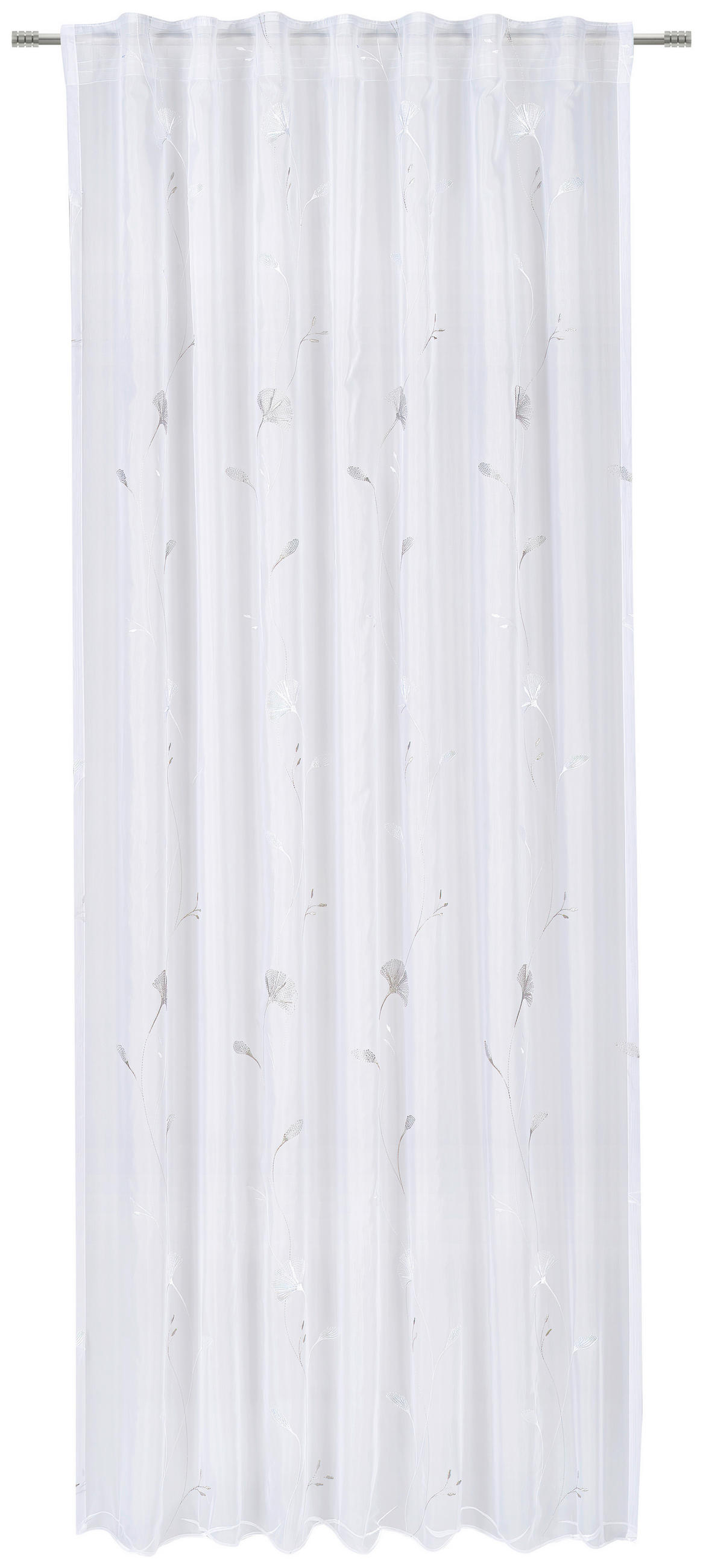 FERTIGVORHANG  halbtransparent  140/245 cm   - Weiß/Grau, Natur, Textil (140/245cm) - Esposa