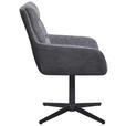 ARMLEHNSTUHL  Sitzfläche 360° drehbar Webstoff, Mikrofaser  Grau, Schwarz  - Schwarz/Grau, Design, Textil/Metall (61/89/66cm) - Carryhome