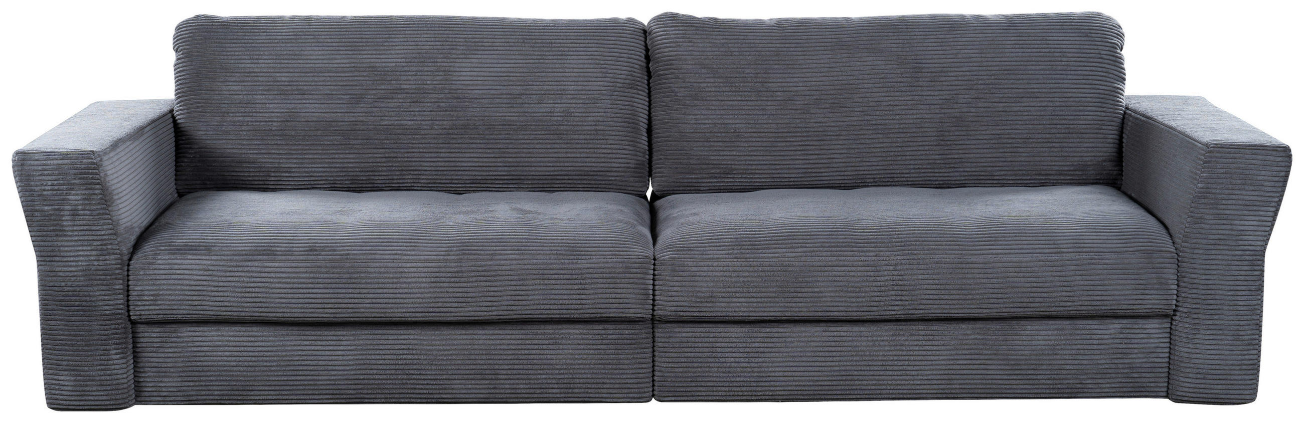 BIGSOFA Cord Dunkelgrau  - Dunkelgrau/Schwarz, MODERN, Kunststoff/Textil (270/80/106cm) - Cantus