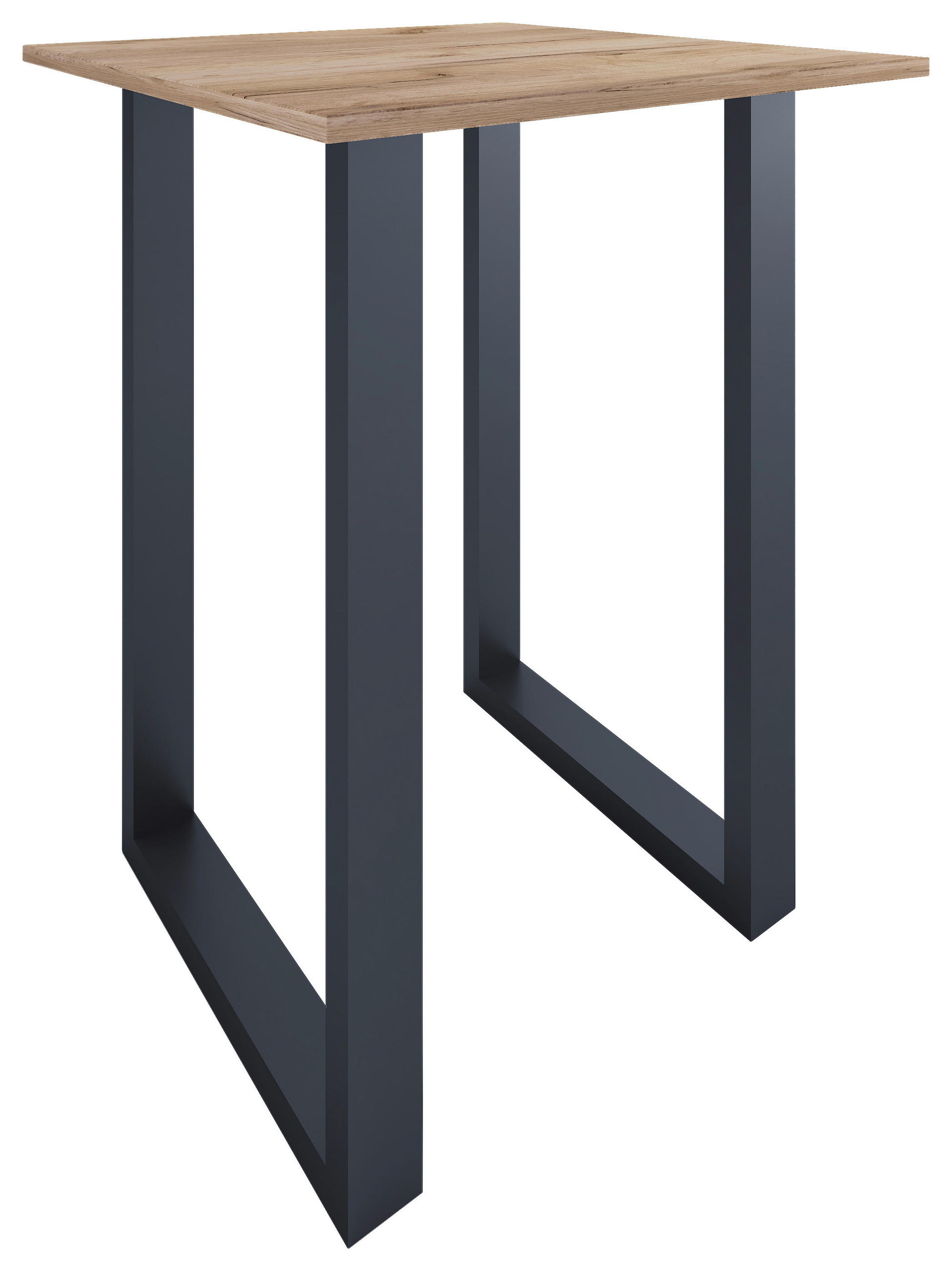 BARTISCH in Metall, Holzwerkstoff 80/102/80 cm   - Honigeiche/Silberfarben, KONVENTIONELL, Holzwerkstoff/Metall (80/102/80cm)