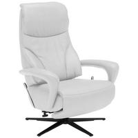 RELAXSESSEL in Leder Weiss  - Weiss/Schwarz, Design, Leder/Metall (75/106/88cm) - Dieter Knoll