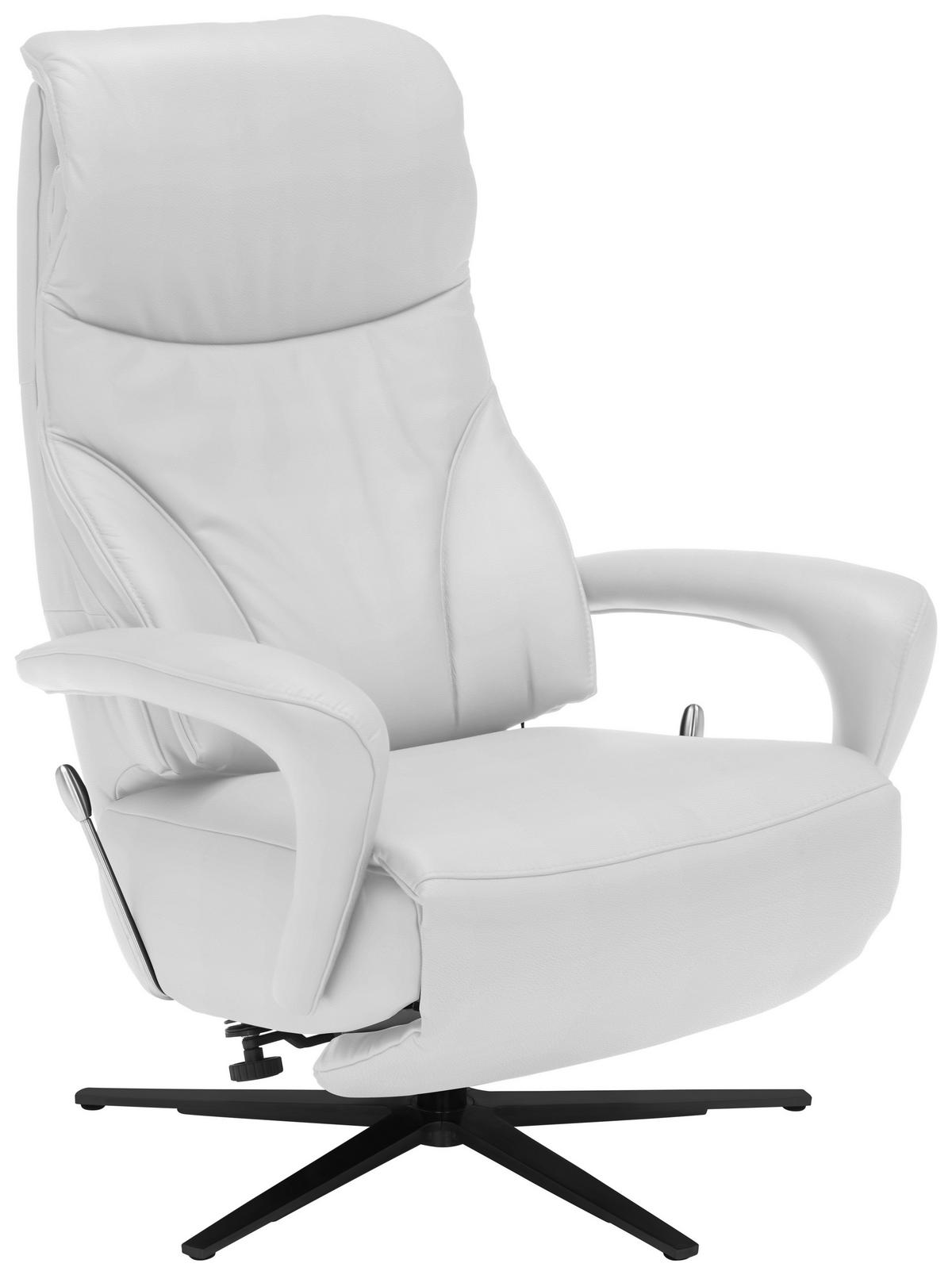 RELAXSESSEL in Leder Weiss  - Weiss/Schwarz, Design, Leder/Metall (75/106/88cm) - Dieter Knoll
