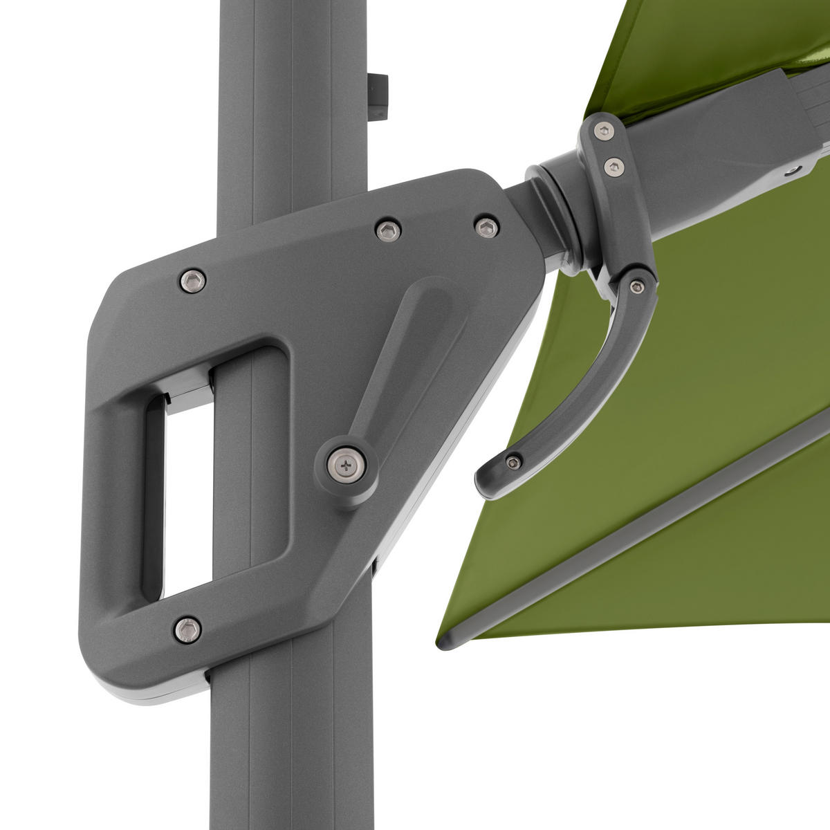 AMPELSCHIRM 300x300 cm  - Anthrazit/Grün, Design, Textil/Metall (300/300cm) - Amatio