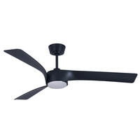 DECKENVENTILATOR 12 W     - Schwarz, Basics, Kunststoff (132/35,5/132cm)