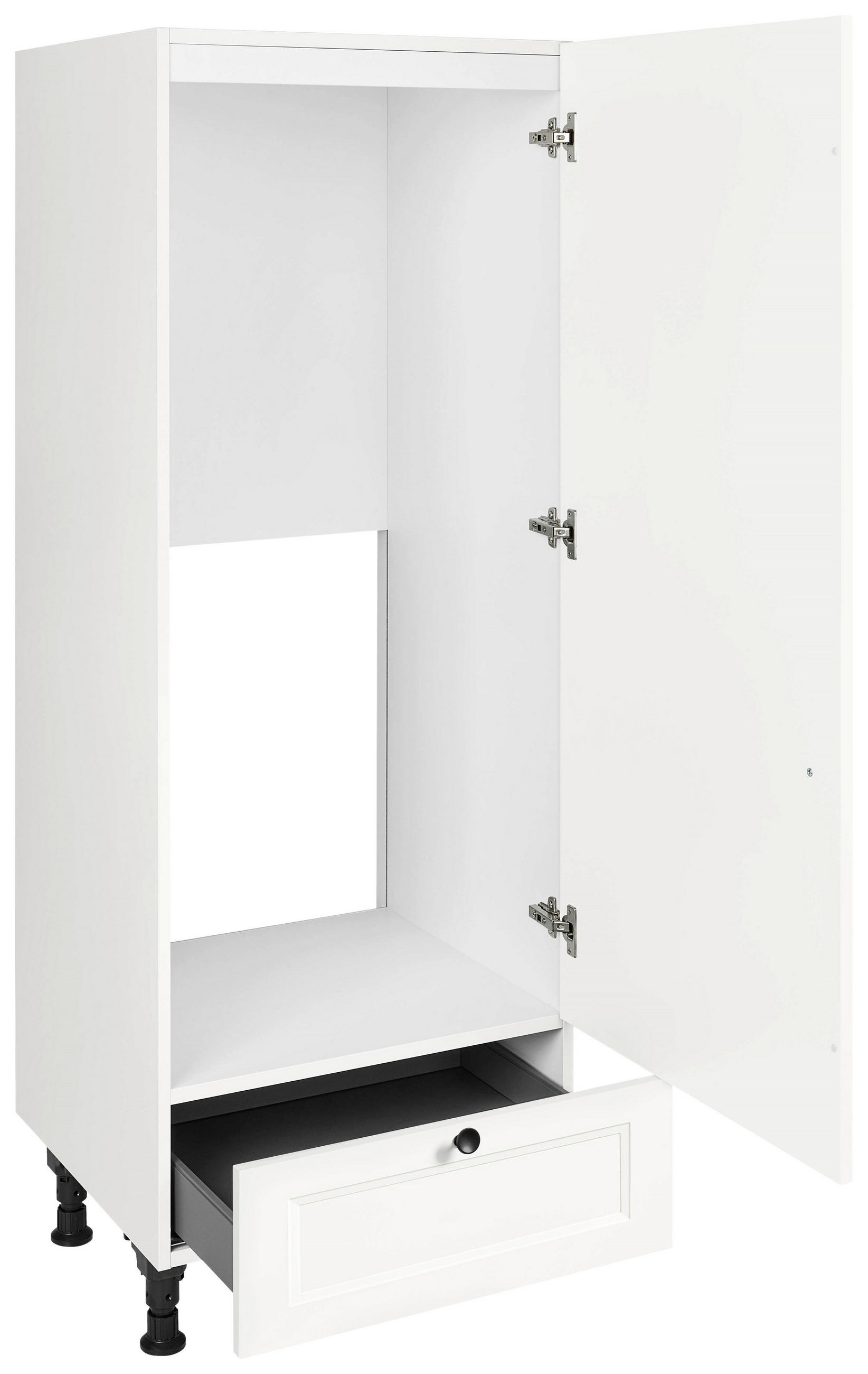 GERÄTEUMBAUSCHRANK 60/168/58 cm  in Weiß  - Schwarz/Weiß, MODERN, Holzwerkstoff/Metall (60/168/58cm) - Nobilia