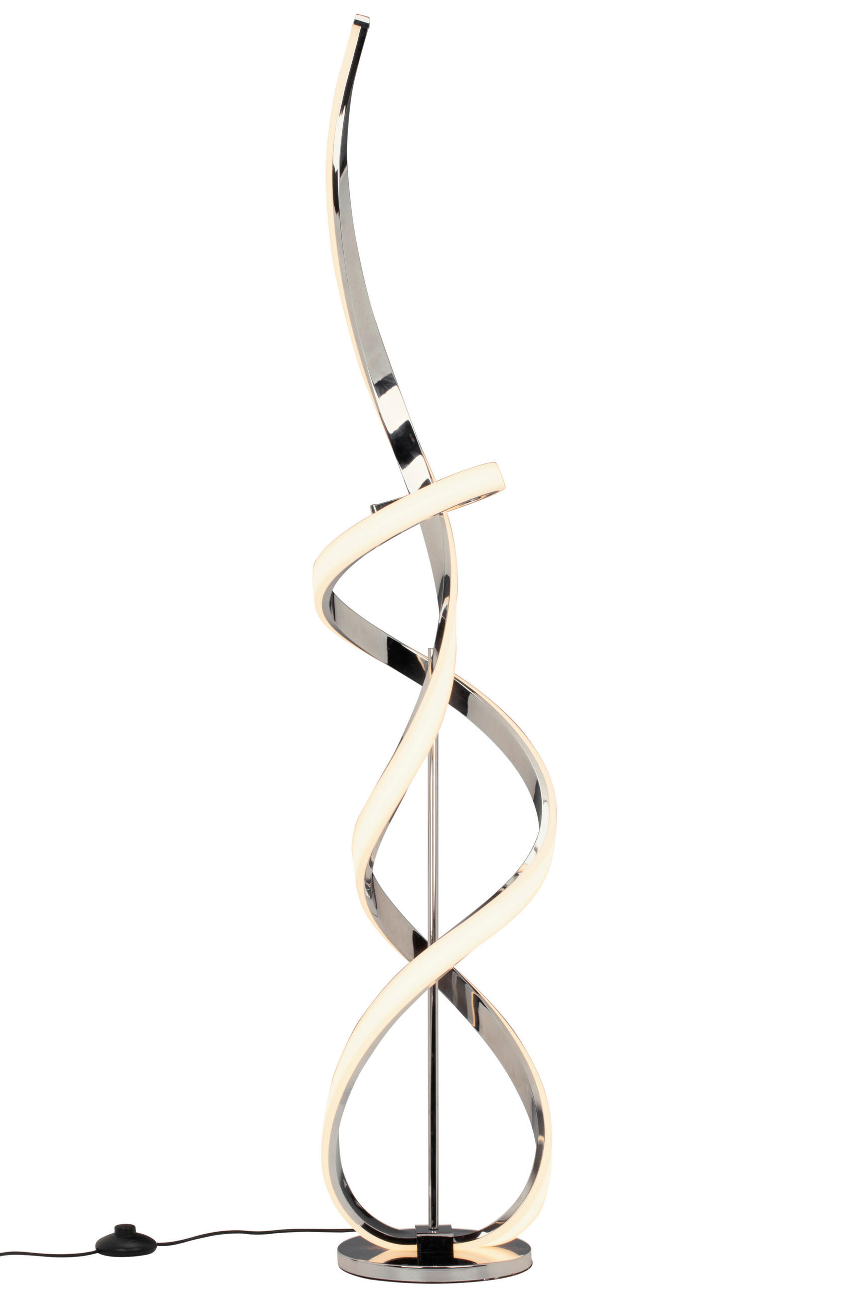 LED-STEHLEUCHTE Indigo 25/137 cm  - Chromfarben/Weiß, Design, Kunststoff/Metall (25/137cm) - Dieter Knoll