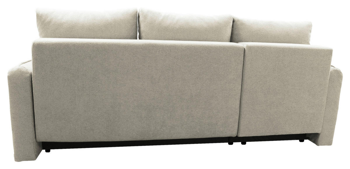 ECKSOFA Creme Struktur, Bouclé  - Creme/Schwarz, Design, Kunststoff/Textil (143/209cm) - MID.YOU
