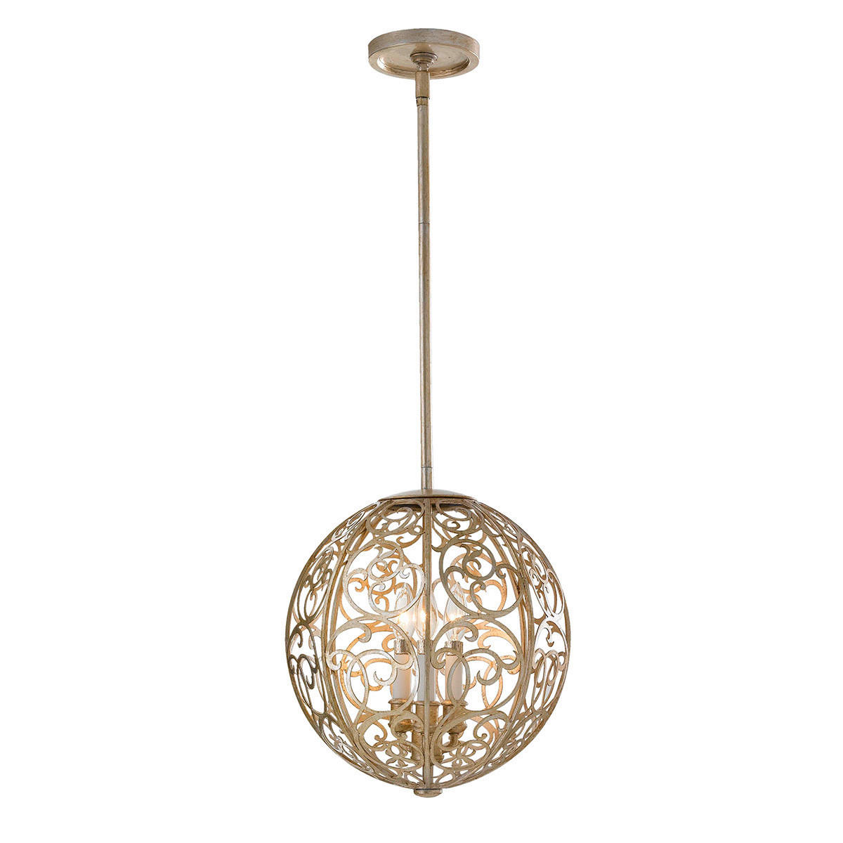 KRONLEUCHTER Elstead Arabesque 35.6/48.4 cm   - Silberfarben/Goldfarben, Design, Metall (35.6/48.4cm) - Elstead Lighting