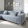 ECKSOFA in Mikrofaser Hellblau  - Chromfarben/Hellblau, Design, Textil/Metall (207/301cm) - Xora